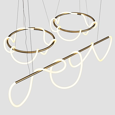 Shiva Collection Brass Chandelier 3D model image 1 