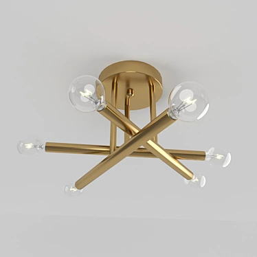 Minimalist Brass Pendant Light 3D model image 1 