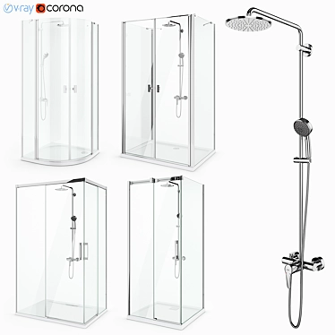 Radaway Set 51: Stylish Shower Cabins 3D model image 1 