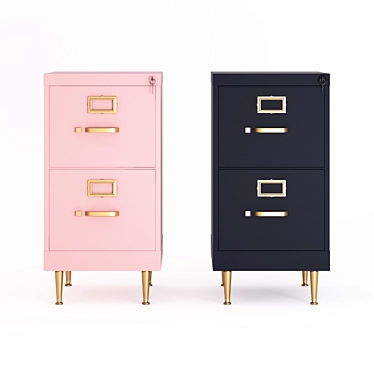 Pink Navy Chest of Drawers | W: 35cm D: 45cm H: 70cm 3D model image 1 