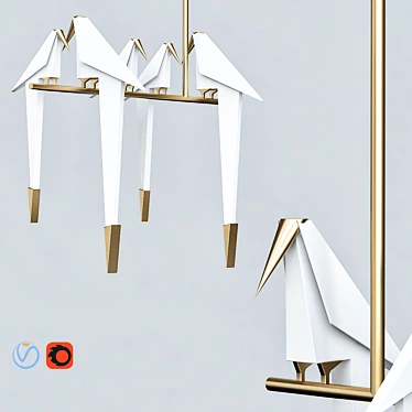 Elegant Perch Light Branch Grande 3D model image 1 