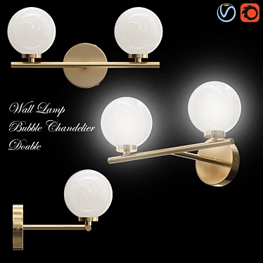 Double Bubble Wall Lamp Chandelier 3D model image 1 