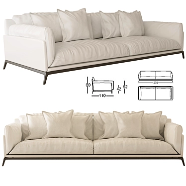 ZBrush-designed Faubourg Sofa 3D model image 1 