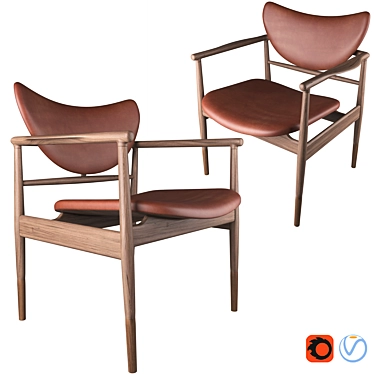 Elegant 48 Chair: Finn Juhl 3D model image 1 