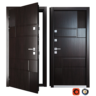 Lux3 Entrance Metal Door with Your Frame 3D model image 1 