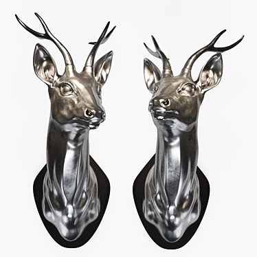 Silver Deer Wall L'Art Eichholtz 3D model image 1 