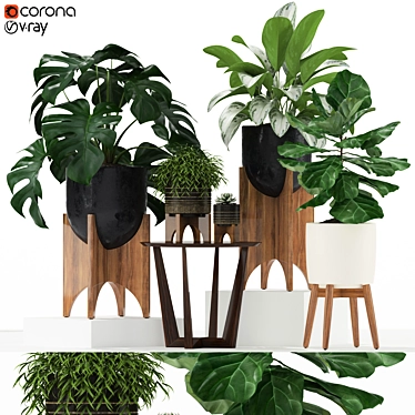 Modern Planters Collection: Mid-Century Style 3D model image 1 