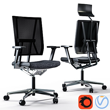 Sleek Rock Office Chair: Comfortable and Stylish 3D model image 1 