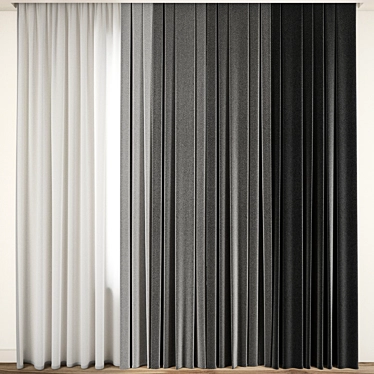 Elegant Curtain Model - Detailed 3D Archive 3D model image 1 