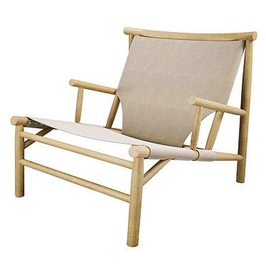 Elegant Samurai Lounge Chair 3D model image 1 