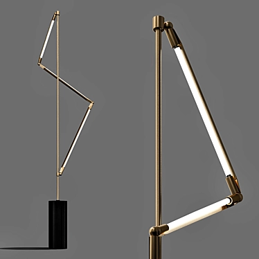 Sleek Helix Floor Lamp 3D model image 1 