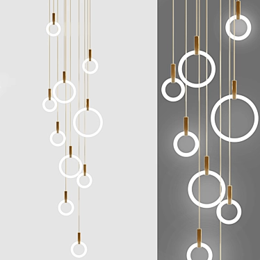 Sleek Aluminum Pendant Lamp 3D model image 1 