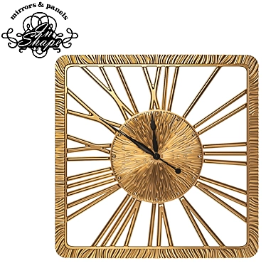 Golden Glow - Handcrafted LED Clock 3D model image 1 