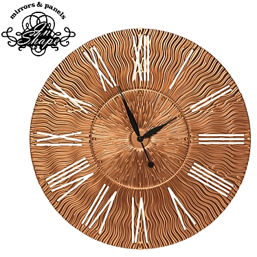 Glowing Bronze: Handcrafted, LED-Lit Wall Clock 3D model image 1 