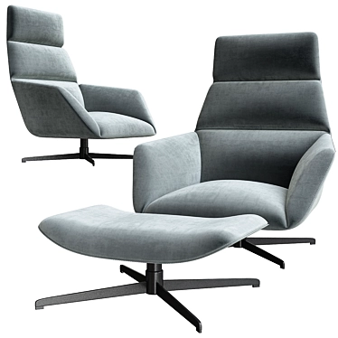 Sleek Nautilus Swivel Chair: Modern Comfort 3D model image 1 