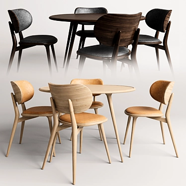Mater: Accent Dining Set - Stylish Chair with Dining Table 3D model image 1 