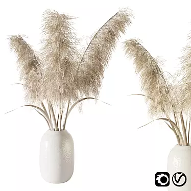 Elegant Pampas Grass Bouquet 3D model image 1 