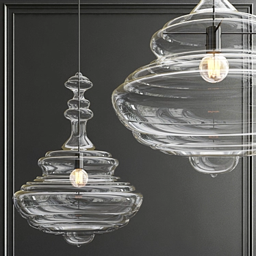 Brasso Chandelier - Modern Loft Glass Lighting 3D model image 1 