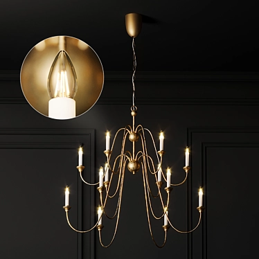 Elegant Florentine Chandelier 3D model image 1 