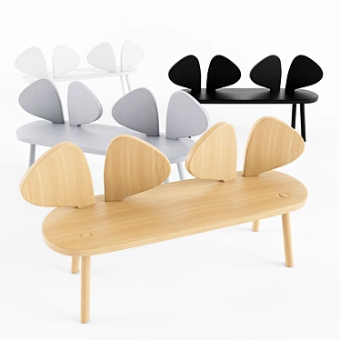 Nofred Mouse Bench - Stylish and Practical 3D model image 1 