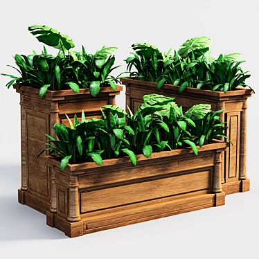 Classic Style Planter Set 3D model image 1 