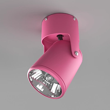 Modern Pink Metal LED Ceiling Light 3D model image 1 