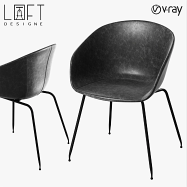 LoftDesigne 30114 Metal & Ecopelle Chair 3D model image 1 