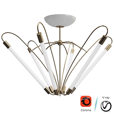 KARL Ceiling Light: Modern Vintage Glam! 3D model image 1 