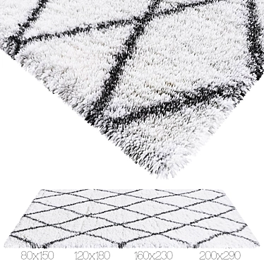 Luxury Quattro Bone Gray Rug 3D model image 1 