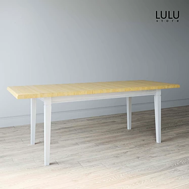 Natural Elegance: Olivia Grande Solid Oak Dining Table 3D model image 1 
