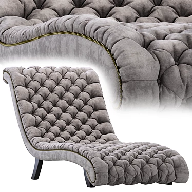 Luxury Velvet Silver Relax Chair 3D model image 1 