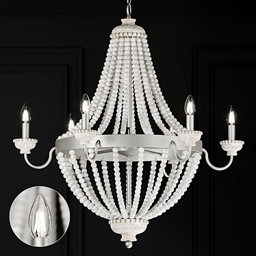 Elegant Angela 6-Light Chandelier 3D model image 1 