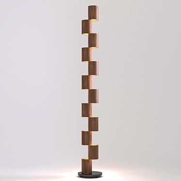 Elegant Totem Wood Lamp 3D model image 1 