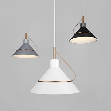 Amis Pendant Light Collection | Stylish Metal Design with Decorative Copper Loop 3D model image 1 