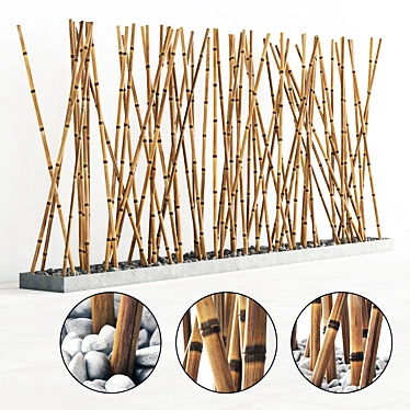 Bamboo Branch Pebble: Textured & Smooth 3D model image 1 