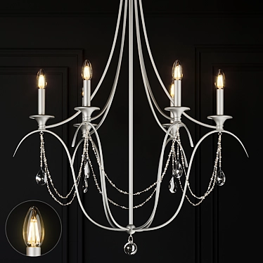 Elegant Alexandra Crystal Chandelier 3D model image 1 