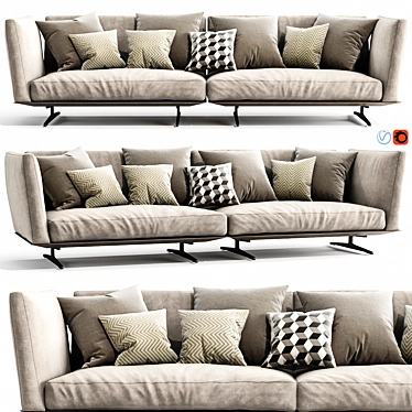 Versatile Flexform Evergreen Sofa 3D model image 1 