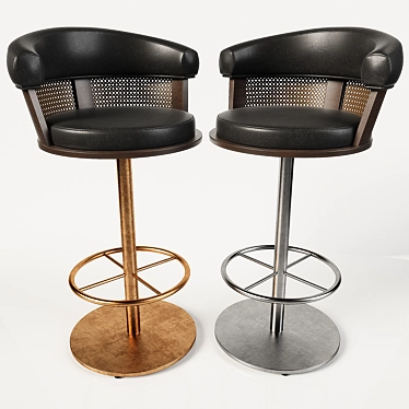 Industrial Swivel Bar Stool 3D model image 1 