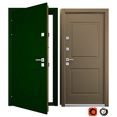 Orlando Metal Entrance Door: Customizable Frame 3D model image 1 