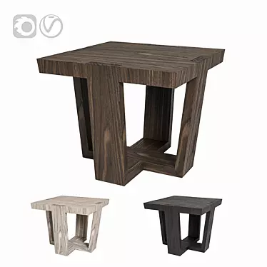 Antoccino Side Table - Grey/Brown Oak Finish - 24" x 24" x 20 3D model image 1 