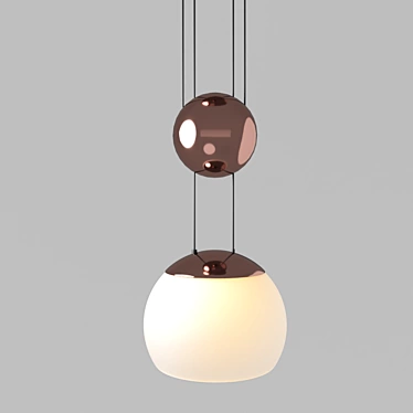Modern Copper Pendant LED Light 3D model image 1 