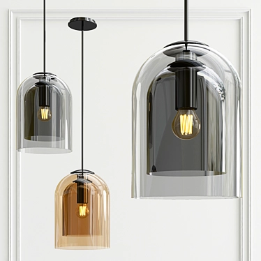 Elegant Glass Pendant Light 3D model image 1 