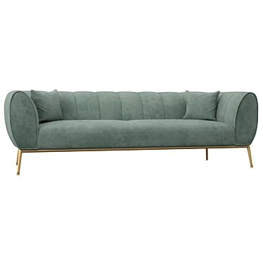 Elegant Emerald Jade Sofa 3D model image 1 