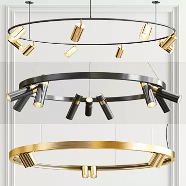 Suspended Ring Lights - 3 Styles 3D model image 1 