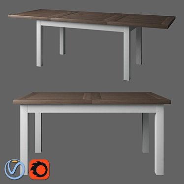 Oxford Folding Dining Table: Stylish & Space-Saving 3D model image 1 