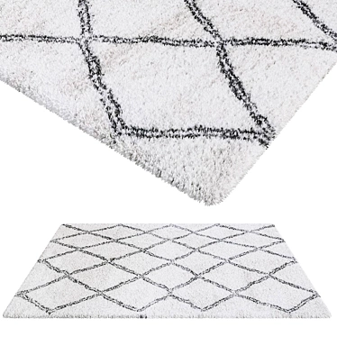 Luxurious Cream-Gray Aksfrytle Rug 3D model image 1 