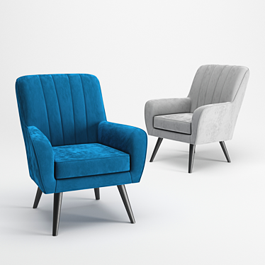 Nevada Velvet Armchair - Modern Design 3D model image 1 