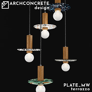 OM Plate_MW Pendant lamp- terrazzo series by Archconcrete