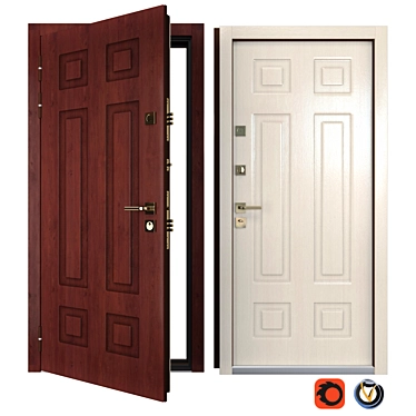 Title: Classico 2 Metal Entrance Door - Your Ideal Choice 3D model image 1 