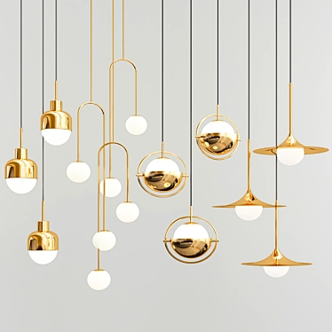 Exclusive Quartet Pendant Lights 3D model image 1 